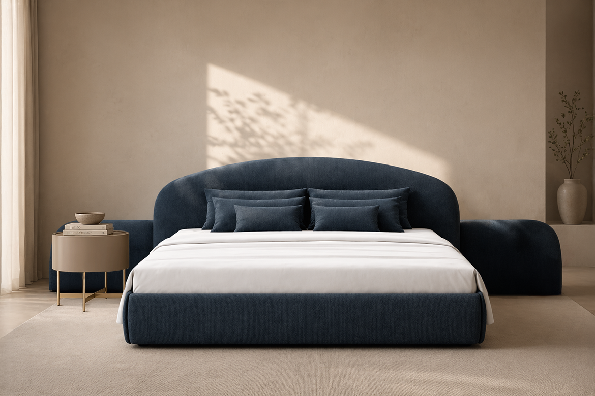 Cove, Letto moderno, design Pier Luigi Frighetto